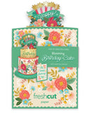 Mini Blooming Birthday Cake Pop Up Greeting Card