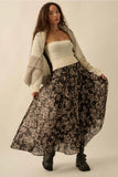 Floral Organza Circle Midi Skirt