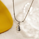 Beach Shell Pendant Necklace in Silver