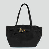 Alora Faux Suede Shoulder Bag Black