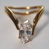 Gold V Marquise Ring