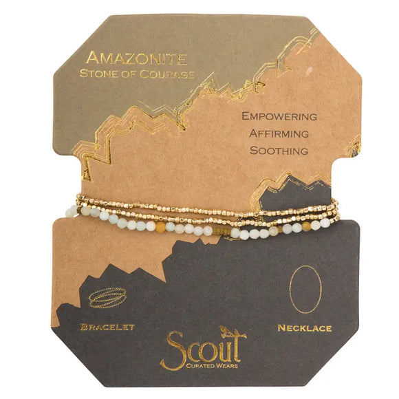 Delicate Amazonite Stone of Courage Wrap Bracelet