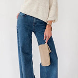 Suede Emma Woven Clutch Wallet