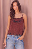 Evelyn Embroidered Ginghan Tank