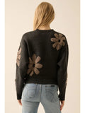 Chenille Jacquard Crewneck Sweater