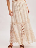 Boho Crochet lined Maxi Skirt