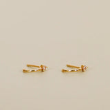 Jax Kelly Open Mini Hoop Earrings - 18k Gold - Champane