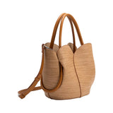 Melie Bianco Tulip Raffia Embossed Recycled Top Handle