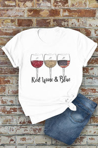 Red Wine & Blue 4th of July Tee