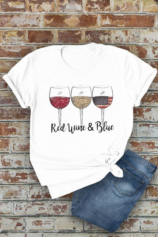 Red Wine & Blue 4th of July Tee