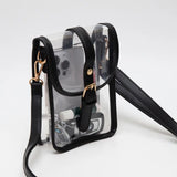 Faux Leather Belt Buckle Crossbody Clear Bag