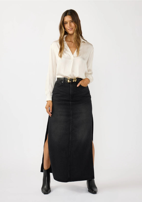 Split Neck Satin Blouse