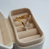 Gold V Marquise Ring