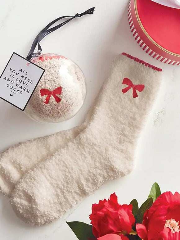 Cozy Sock Ornament blush /red