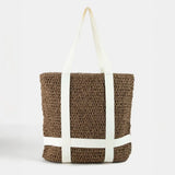 Brown Straw Braided Hat Carrier Tote Bag