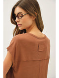 Clay Linen Blend Boxy Tee
