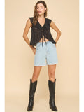 Bailey Black Ruffled Lace Top