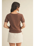 Caity Crew Neck Mocha Sweater