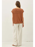 Clay Linen Blend Boxy Tee
