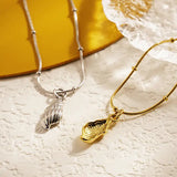 Beach Shell Pendant Necklace in Silver