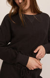 Z Supply Clubshouse Textured Sweatshirt in Dark Roast