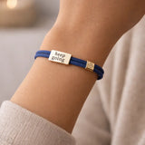 Sentiment Bracelet – Keep Going | Navy Blue Cord