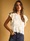 Lacey Lace Scalloped Top