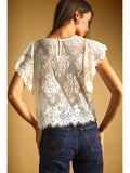 Lacey Lace Scalloped Top