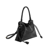 Melie Bianco Moira Black Leather Top Handle Bag
