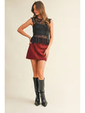 Foxy Faux Suede Mini Skirt
