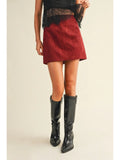 Foxy Faux Suede Mini Skirt