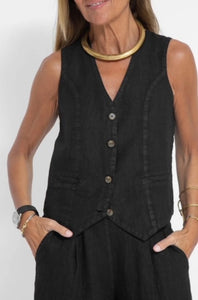 V Neck Tank Black Top