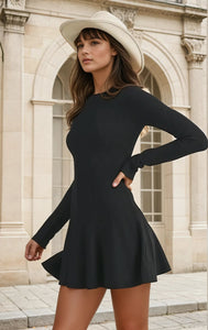 Pleated Sweater Dress