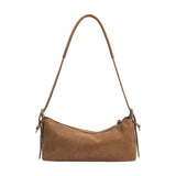 Melie Bianco Valeria Camel Suede Shoulder Bag