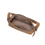 Melie Bianco Valeria Camel Suede Shoulder Bag