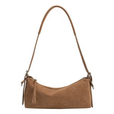 Melie Bianco Valeria Camel Suede Shoulder Bag