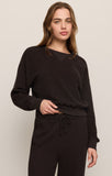 Z Supply Clubshouse Textured Sweatshirt in Dark Roast