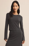 Z Supply Demure Maxi Skirt Charcoal Heather