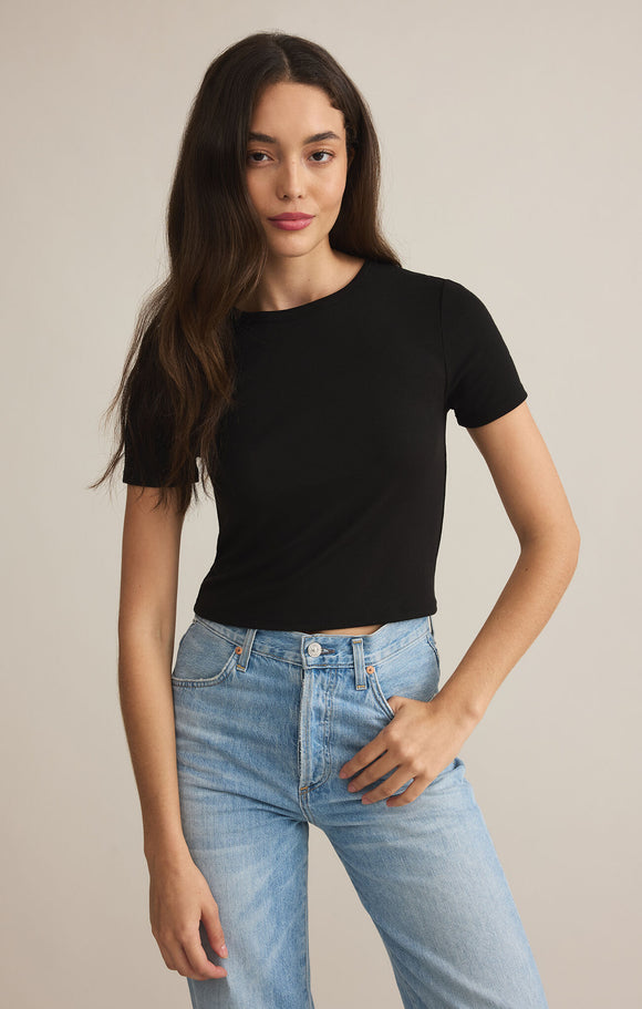 Z Supply Second Skin Crew Top in Black