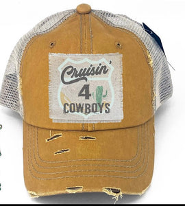 Cruisin 4 Cowboys Distressed Trucker Hat